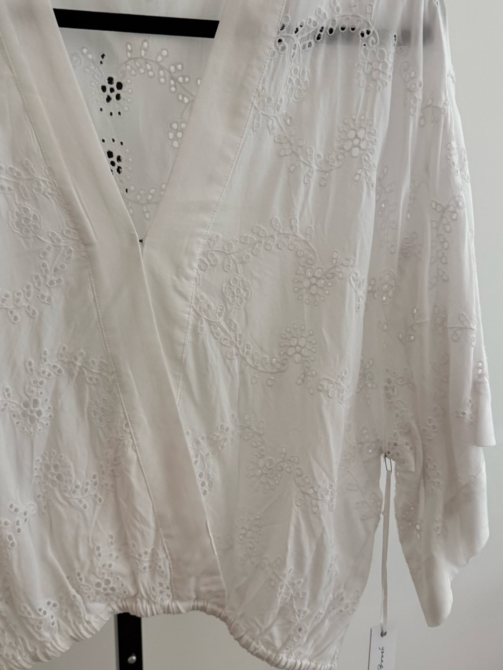 Young Fabulous & Broke White Eyelet Wrap Blouse - Picture 4 of 4